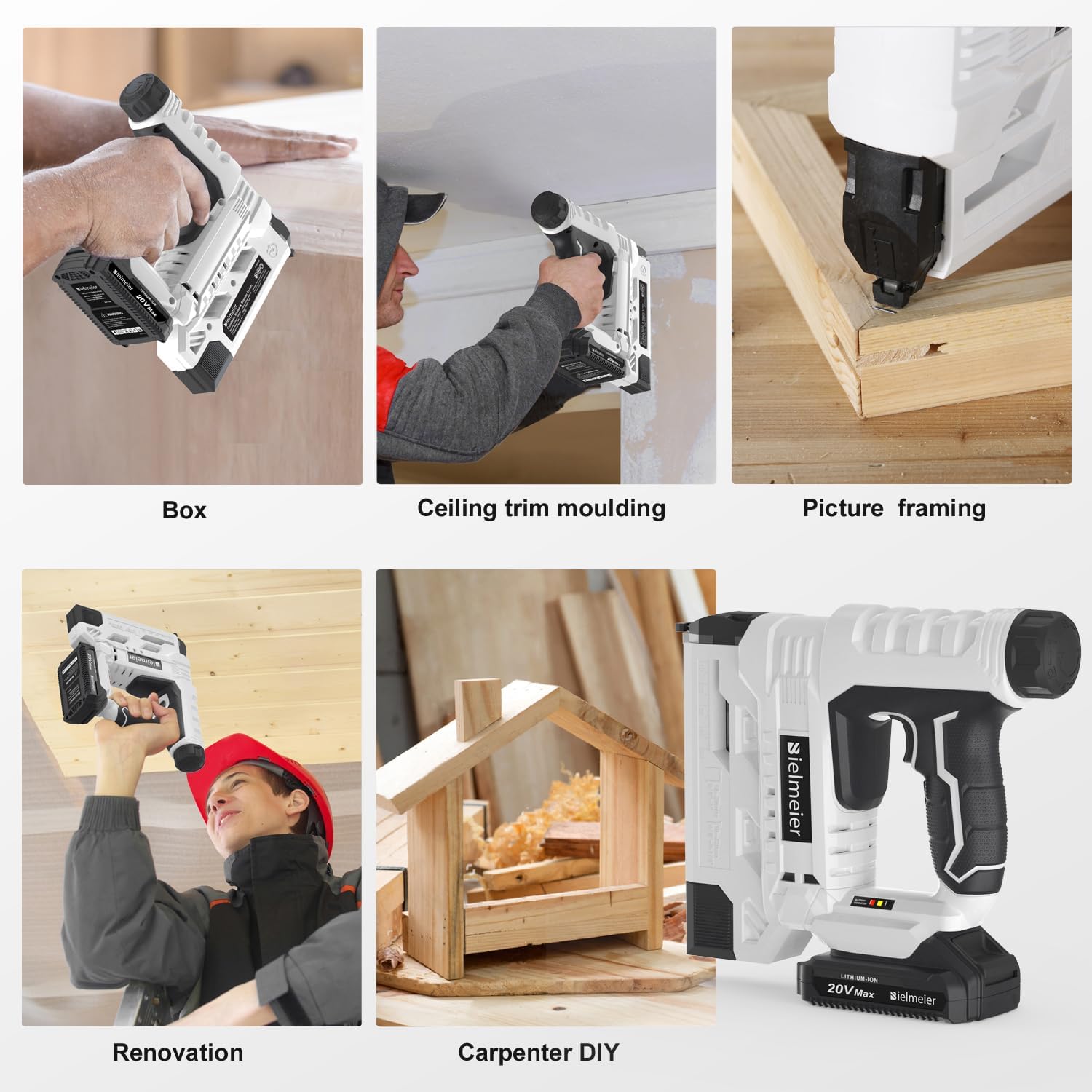 20V Cordless Brad Nailer 2-in-1 18 Gauge Nail Gun Battery Powered Electric Stap image 2