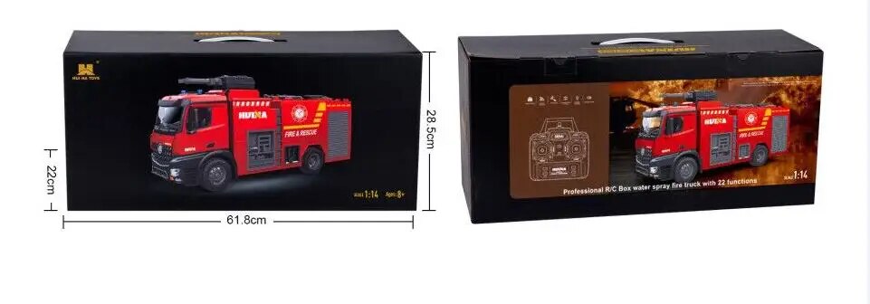 2020 version 22 channels 1/14 scale Huina 1561/1562 RC Fire Truck with ladder/w image 0