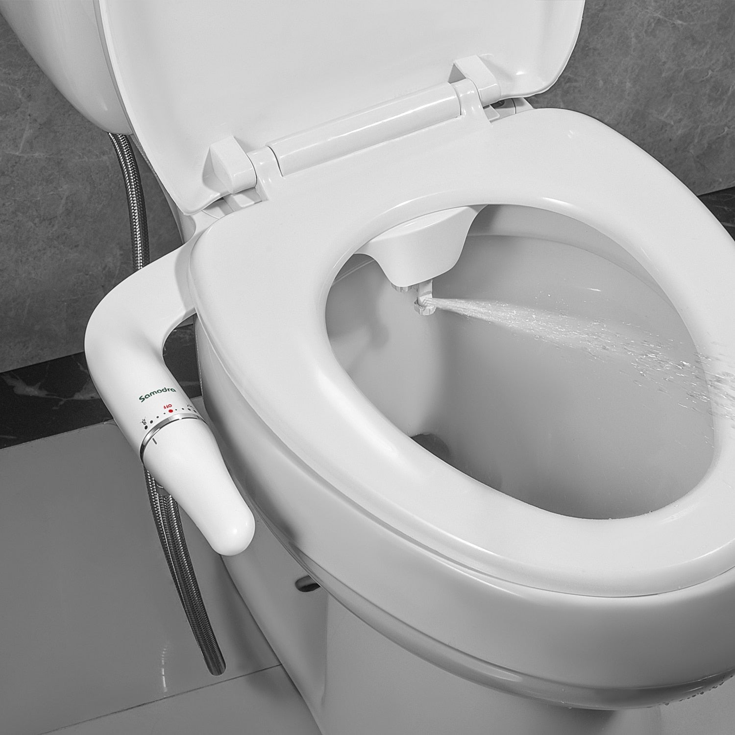 SAMODRA Toilet Bidet Ultra-Slim Bidet Toilet Seat Attachment With Brass Inlet A image 6