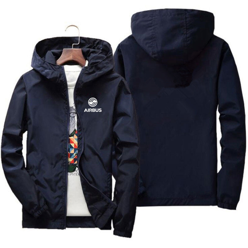 2024 New Autumn Men's AIRBUS AVIATION Flight Windbreaker Jacket Hooded Coat Thi image 0