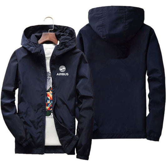 2024 New Autumn Men's AIRBUS AVIATION Flight Windbreaker Jacket Hooded Coat Thi image 0
