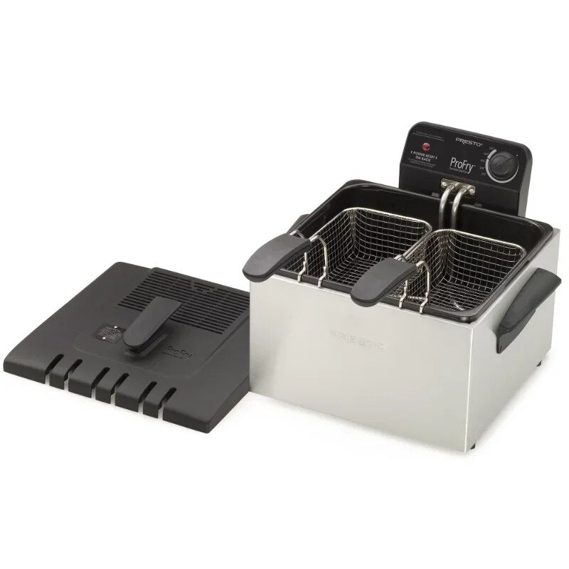 Stainless Steel Dual Basket Pro Fry™ Immersion Element Deep Fryer 05466 image 0
