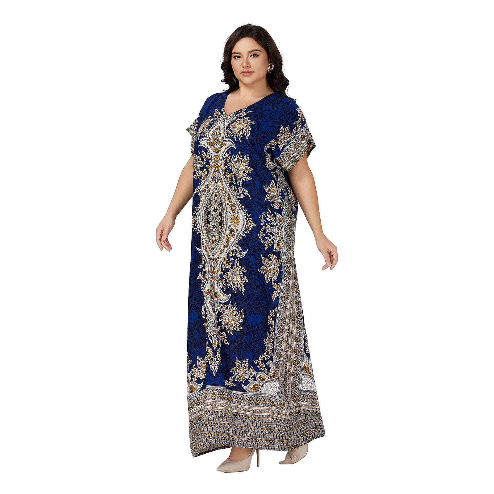 PlusSize Moroccan Traditional Dress Abaya For Women's Kaftan African Beach Dash image 5