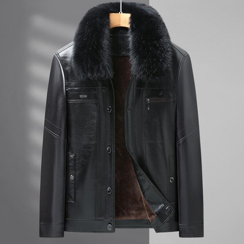 Winter Outerwear Men 2023 Men Fashion Leather Coat Jacket PU Jacket Long-sleeve image 4