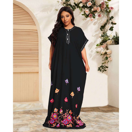 PlusSize Traditional Cotton Kaftan Clothing Loose Abayas Dress African Beach Ho image 0