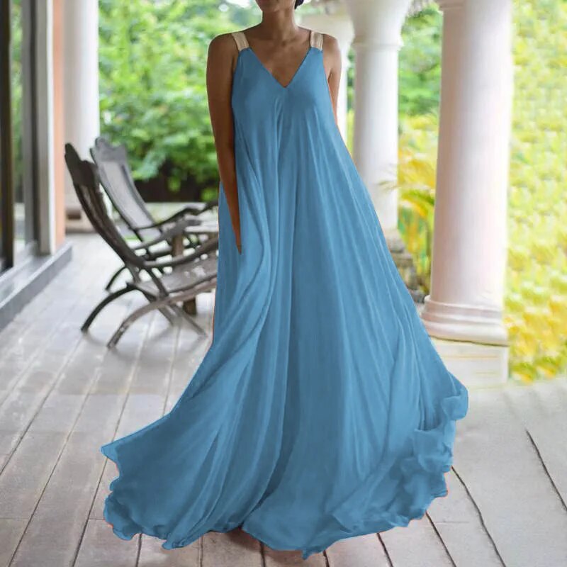 Orange Vintage Casual Loose Lace Up Boho Beach Dress Women 2024 Summer Party We image 2