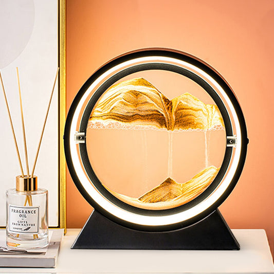Moving art sand Hourglass table lamp Craft quicksand 3D Natural Landscape image 0