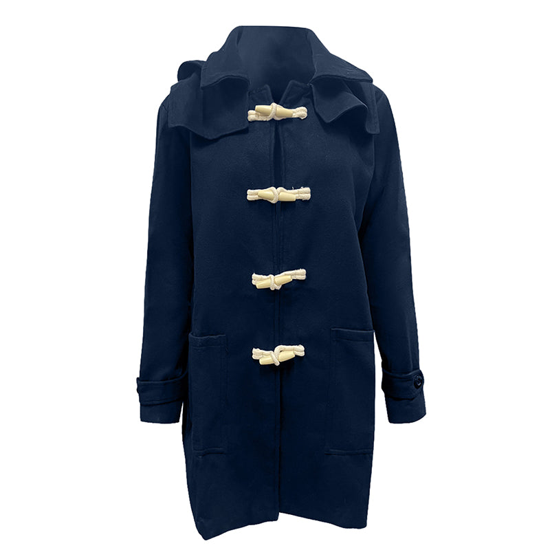 Men s Winter Duffle Coat Loose Fit Classic Wool Blend Long     Sleeve Hood Togg image 0