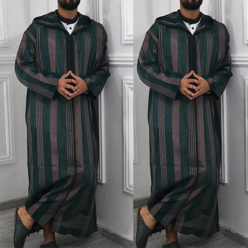 Ramadan Muslim Dress Abayas Dubai Loose Casual Kaftan Hooded Robe Islamic Costu image 0
