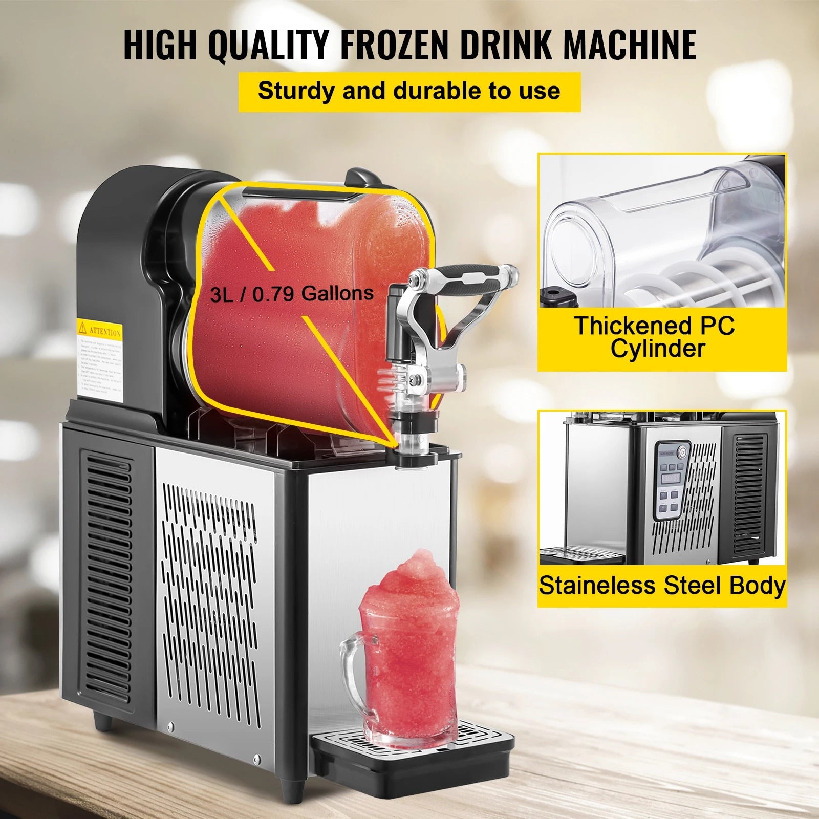 VEVOR 3/6L 1/2 Jar Commercial Slushie Machine Slush Maker Frozen Drink Dispense image 3
