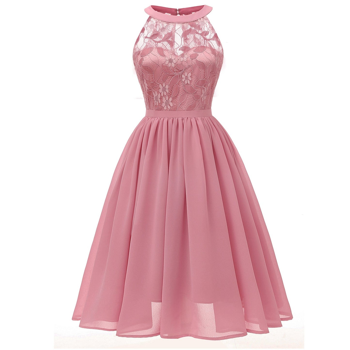 Elegant formal cocktail lace patchwork chiffon wedding guest dress 2023 summer  image 7