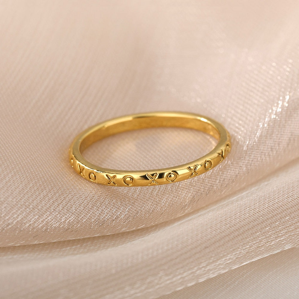 Simple Rings For Women Men Gold Color Stainless Steel Male Female image 3