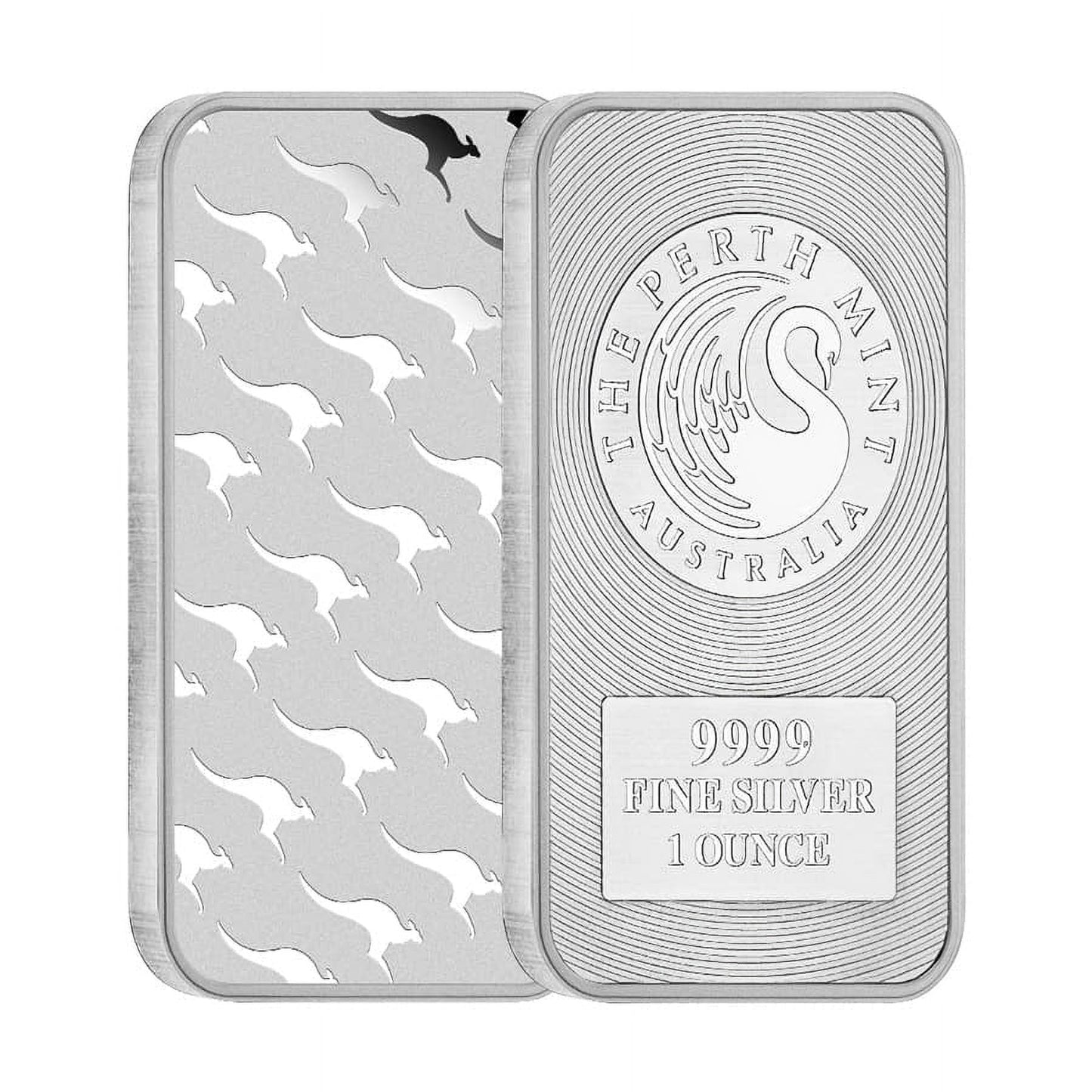 1 oz Australia Perth Mint Silver Kangaroo Bar .9999 Fine image 1