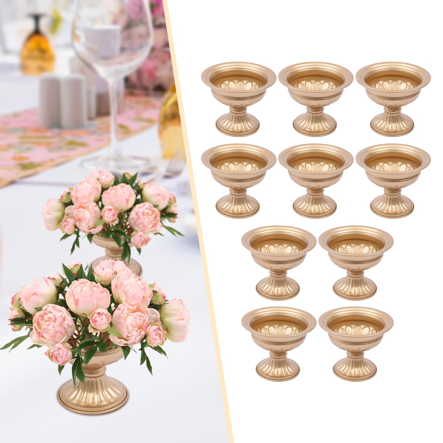10pcs Baking Lacquer DIY Flower Trumpet Vase Tabletop Wedding Party Centerpiece image 3