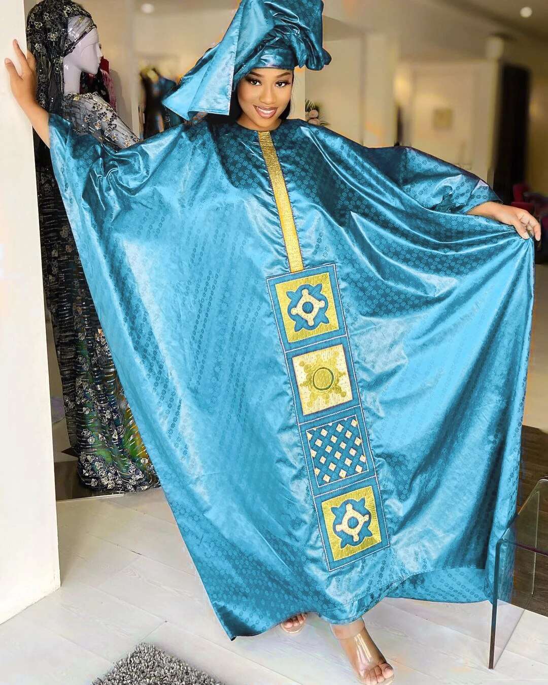 Free Style African Dress For Woman Embroidery Design Ladys Clothes Plus Size Dr image 6