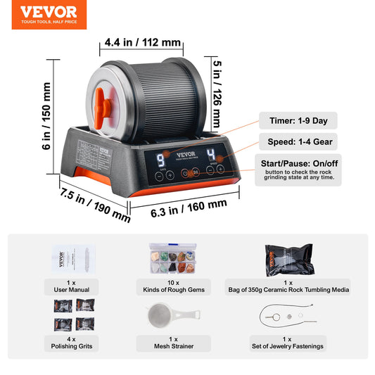 VEVOR Professional Rock Grinder Kit Rock Polisher For Kids And Adults Electroni image 0