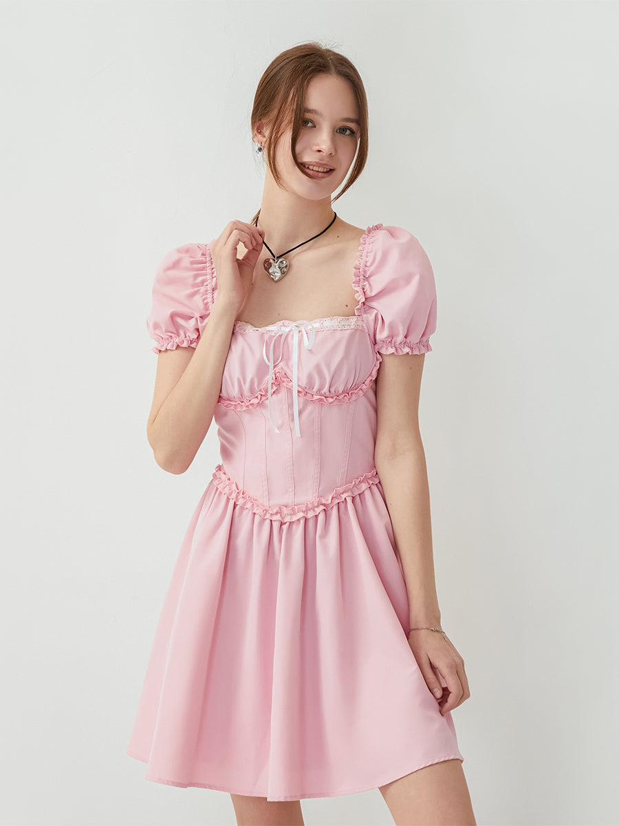 Elegant V-Neck Sleeveless Maxi Dress with Lace Detailing and Ruffled Hemline fo image 7