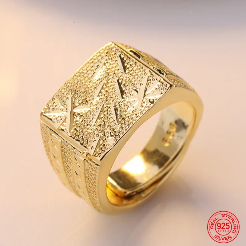 24K Gold Ring For Women Men Wedding Jewelry Accessories Wholesale image 3