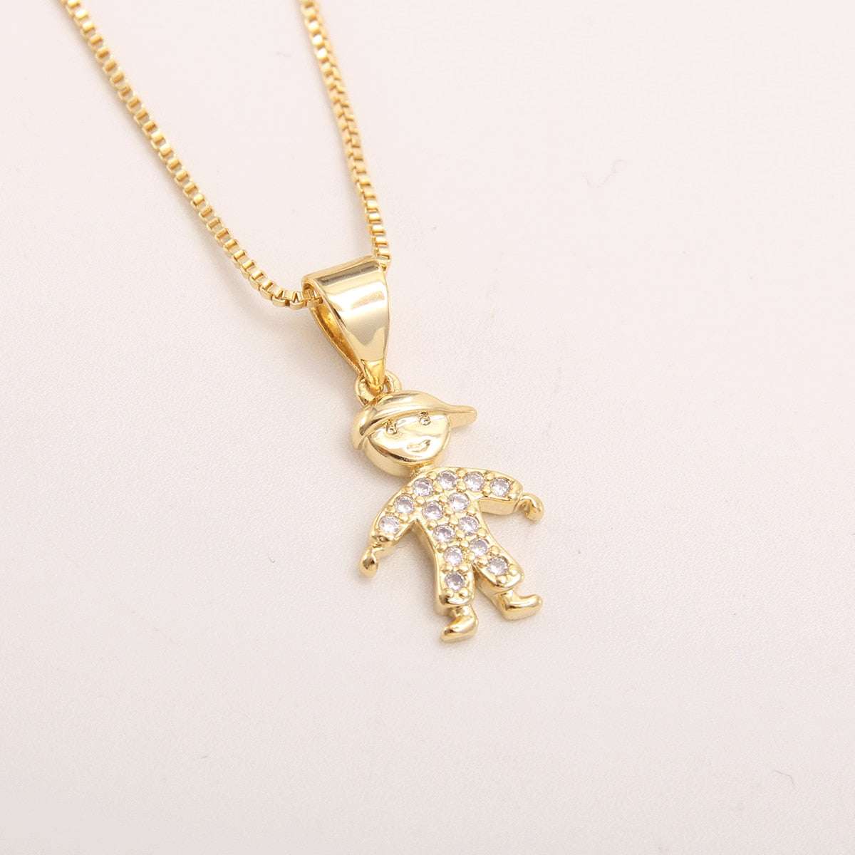 MHS.SUN Fashion Boys And Girls Charm Necklace Gold Plated ZC Zircon Hollow Pend image 7