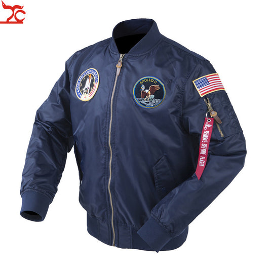 Autumn Apollo Thin 100th SPACE SHUTTLE MISSION Thin MA1 Bomber Hiphop US Air Fo image 0