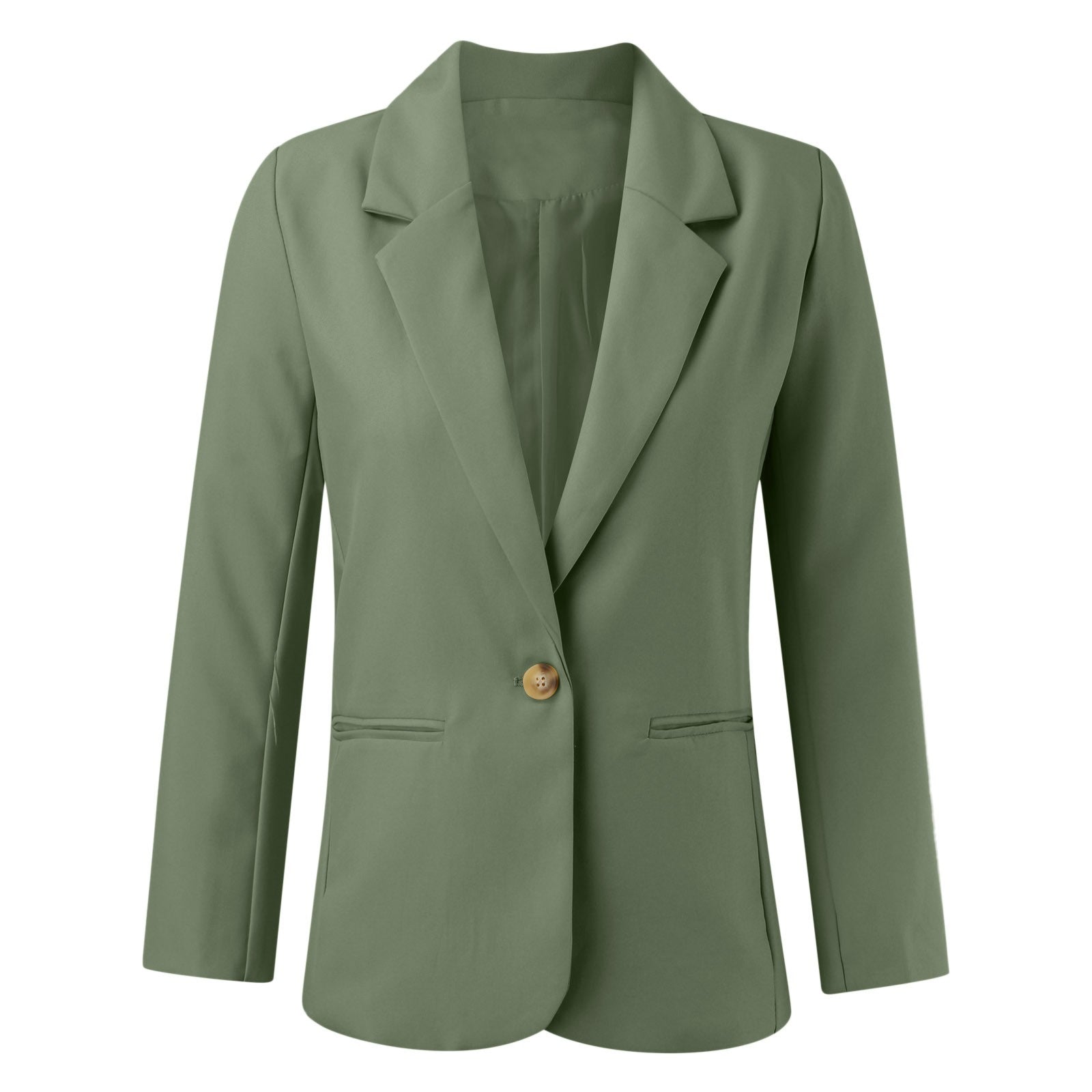 Office Business Women's Suit Jacket Elegant Solid Long Sleeve Lapel One Button  image 10