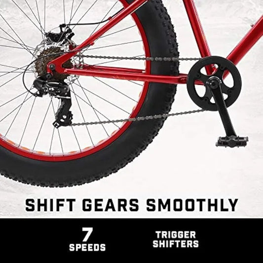 Aztec Mens and Womens Fat Tire Bike, 18-Inch Steel Frame, 26-Inch Wheels, 4-Inc image 0