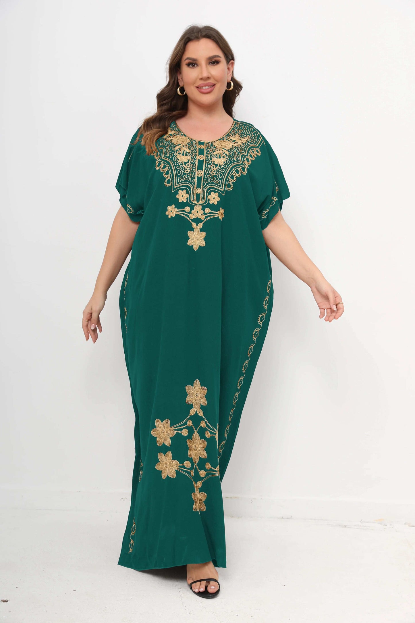 New African Plus Size Women Dashiki Abaya 100% Cotton Maxi Dresses For Women Sh image 0