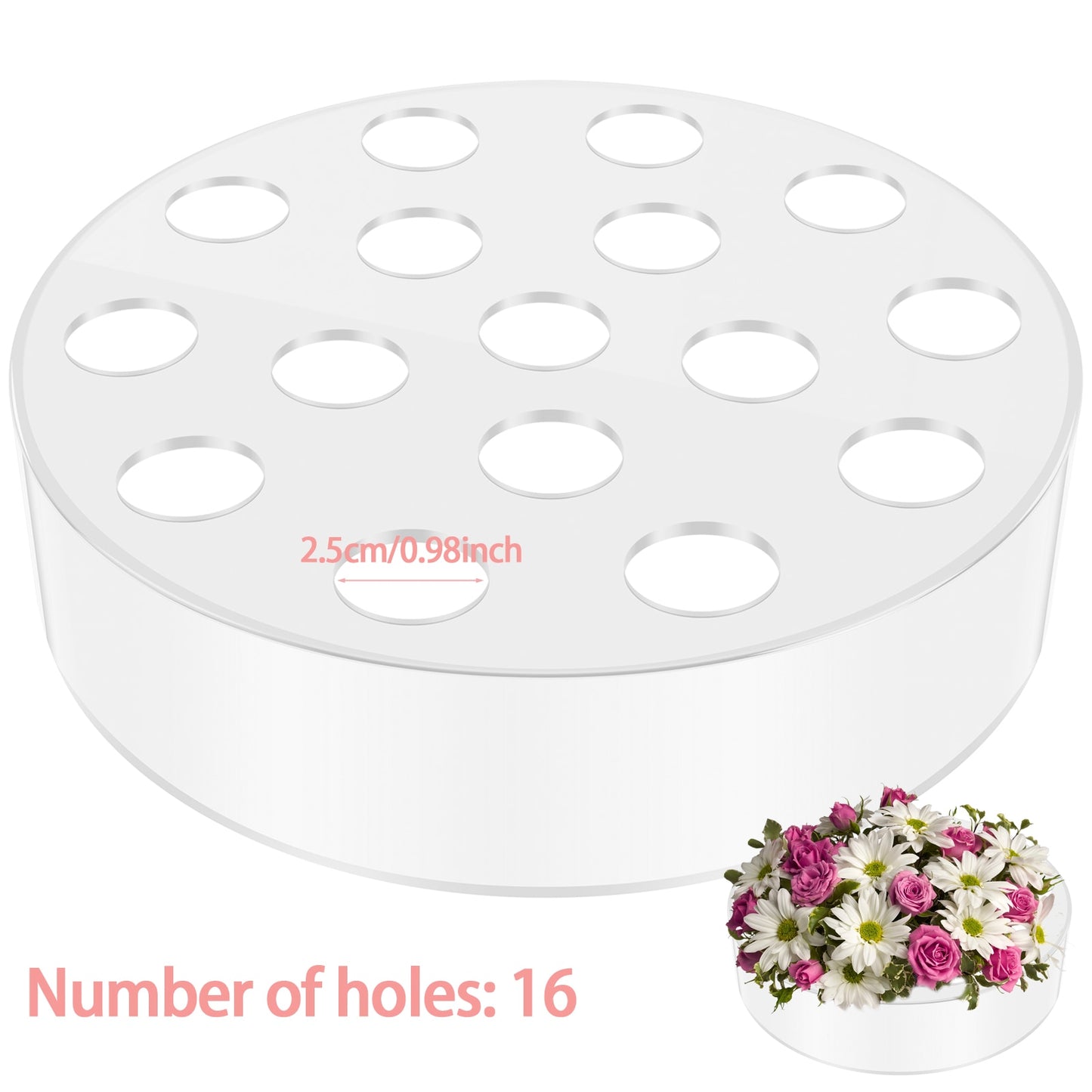 Clear Acrylic Flower Vase Round Floral Centerpiece Dining Table Floral Arrangem image 6