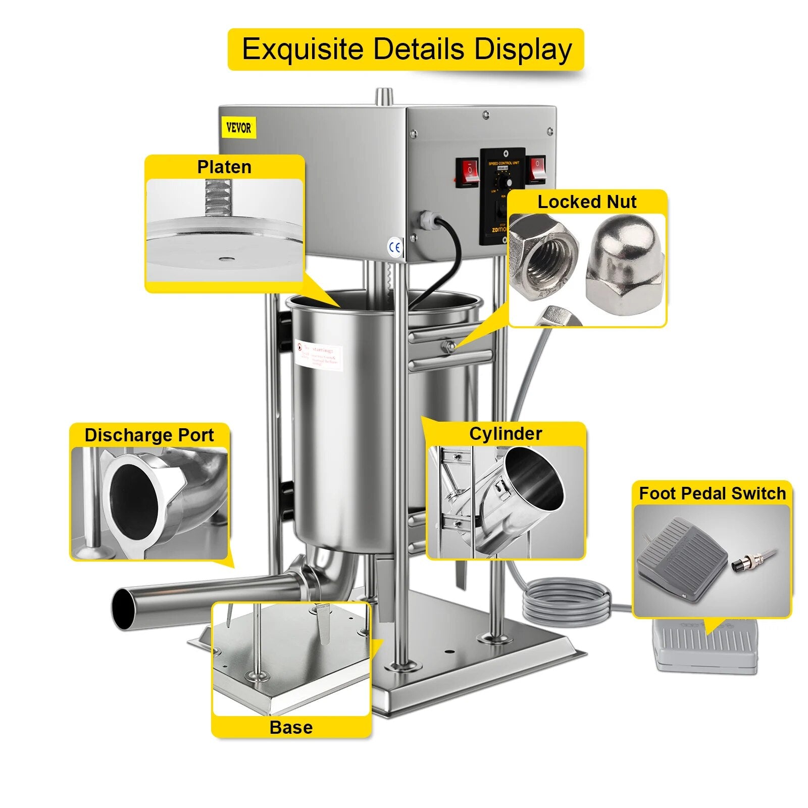 VEVOR 10-30L Vertical Sausage Stuffer Automatic Filling Machine Food Processors image 5