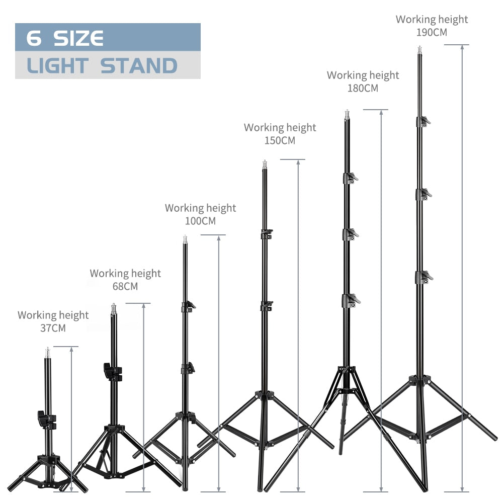 37/68/100/150/200CM Selfie Light Tripod 1/4 Screw Head Photography Portable Sta image 1