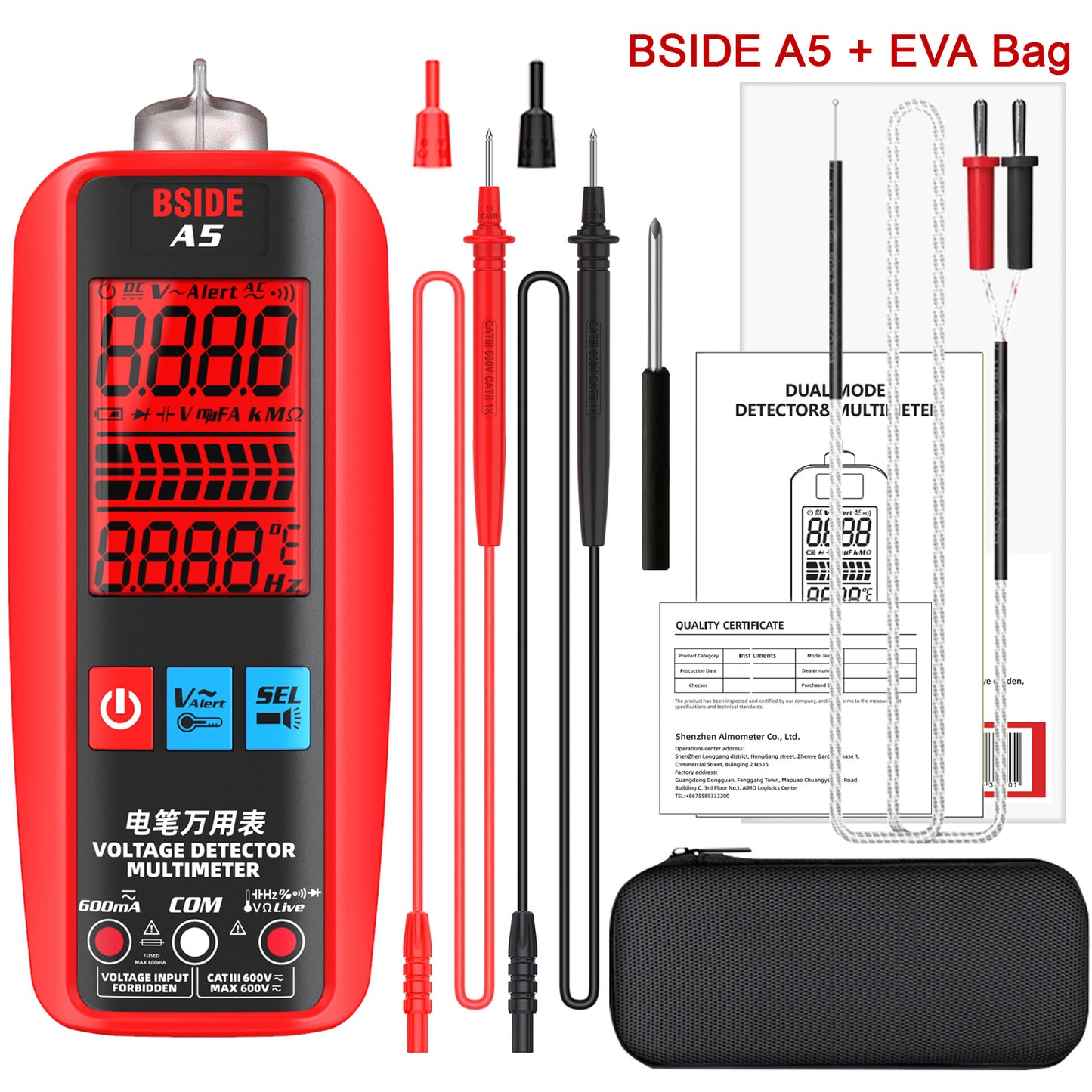 BSIDE Voltage Tester Smart Digital Multimeter Non-Contact Electrician Pen Detec image 2