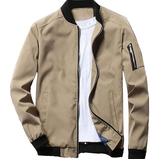 Men's Fashion Jacket, Baseball Style Outerwear, Casual and Versatile, Suitable  image 0