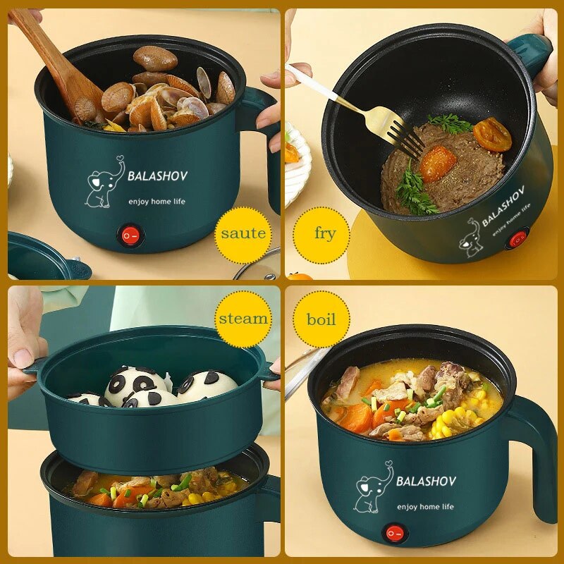 Mini Electric Cooker Non-stick Cooking 1-2 People Single/Double Hot Pot steamer image 3