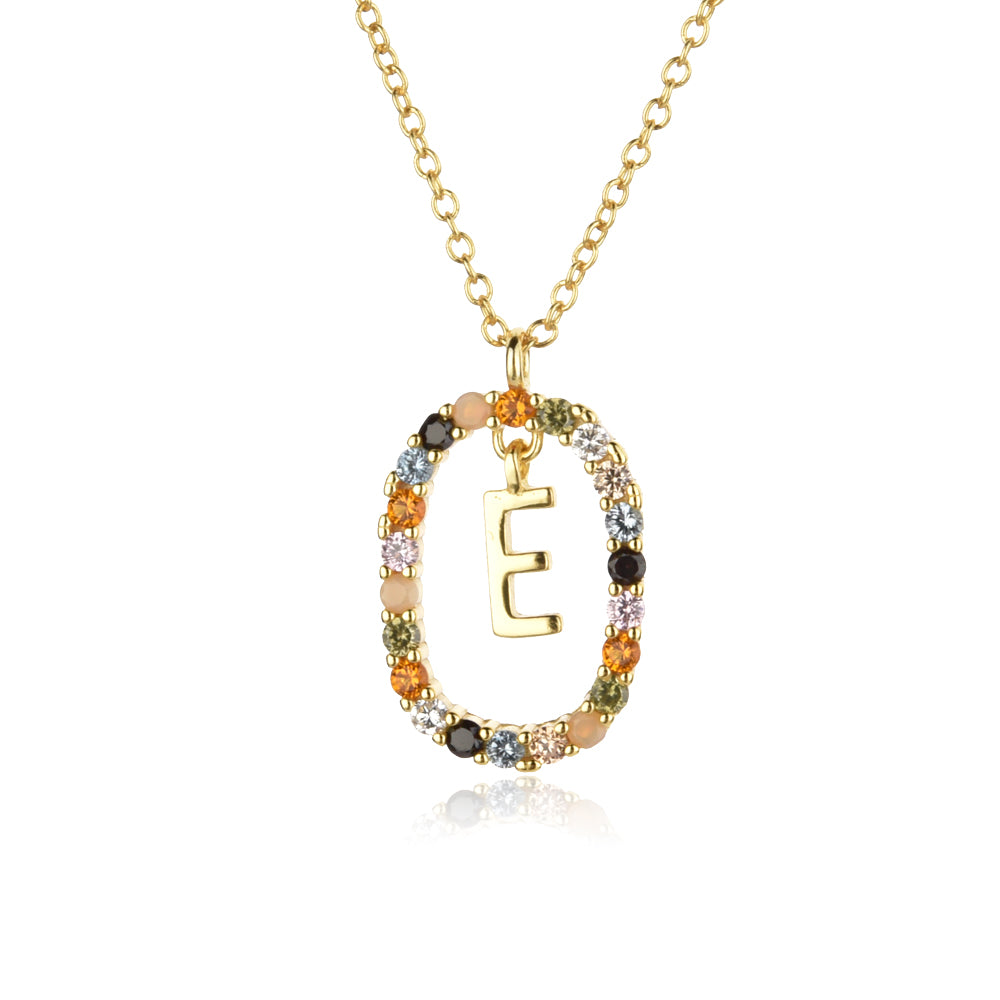 KIKICHICC 925 Sterling Silver Gold Letters E K T Alphabet Initial Long Chain Ne image 3