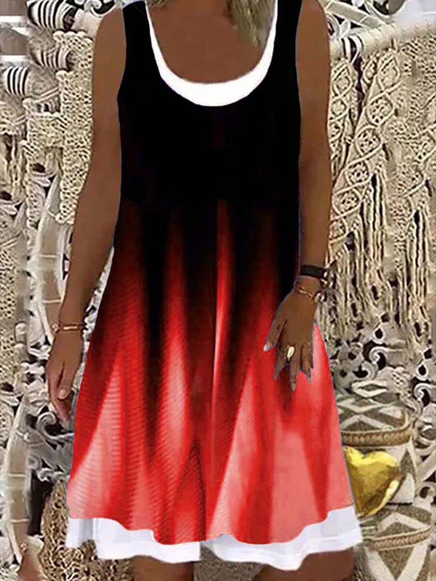 2024 Europe and the United States spring and summer new women's print splicing image 7