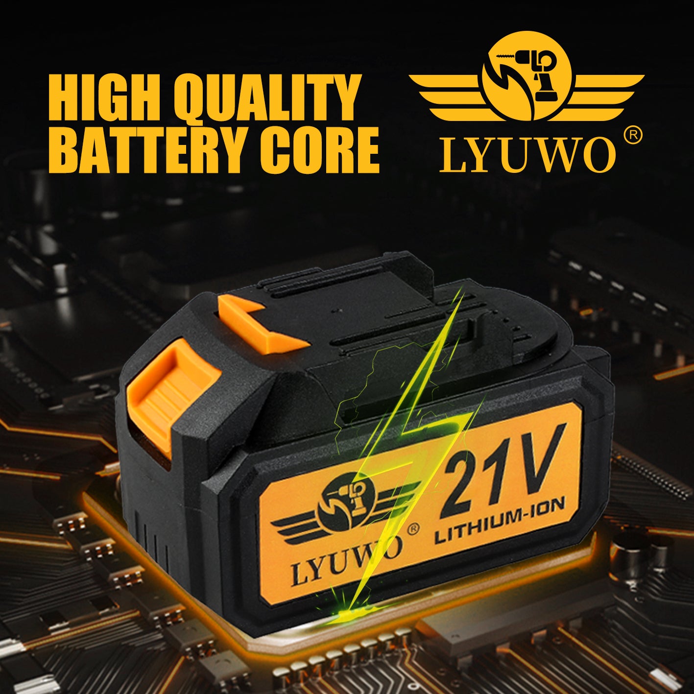 LYUWO Electric Wrench 350NM Brushless Electric Wrench High Torque Air Cannon He image 3