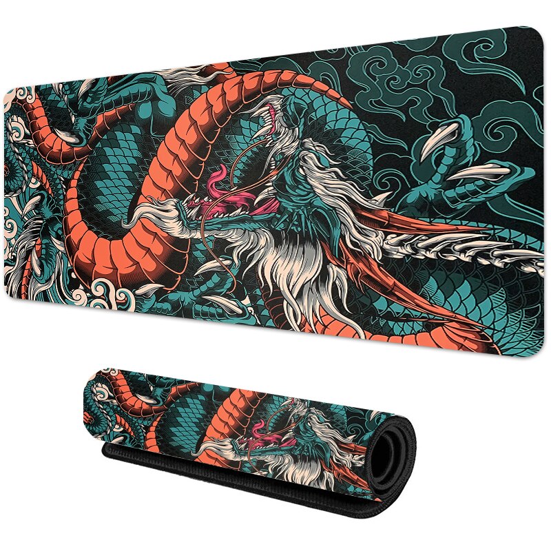 Japanese Dragon Large Gaming Mousepad XXL Keyboard Gamer Mouse Pad on The Table image 3