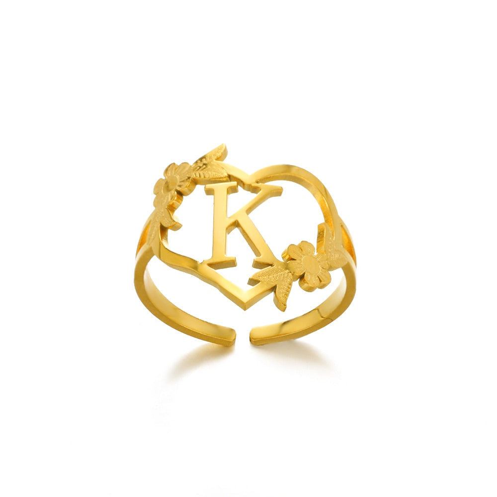 48 Style Women Stainless Steel Rings Gold Color Hollow Out Geometric Open Ring  image 50