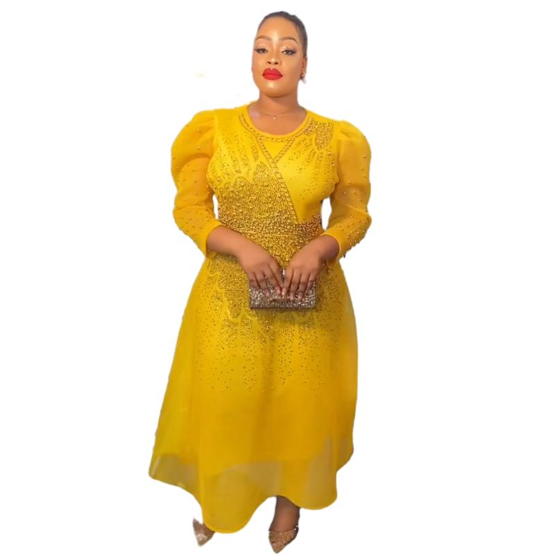 2023 Plus Size African Party Wedding Dresses for Women Dashiki Evening Gown Ele image 0