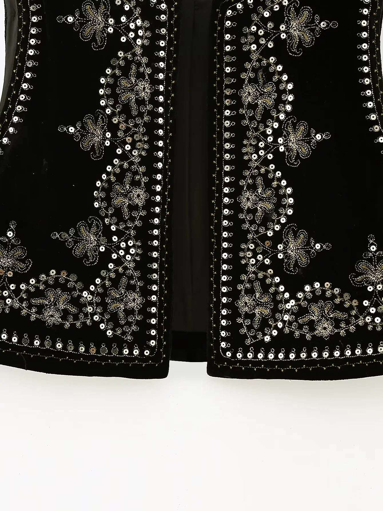 KONDALA Vintage Autumn Velvet Embroidery Vest Jackets Women V Neck Sleeveless B image 5