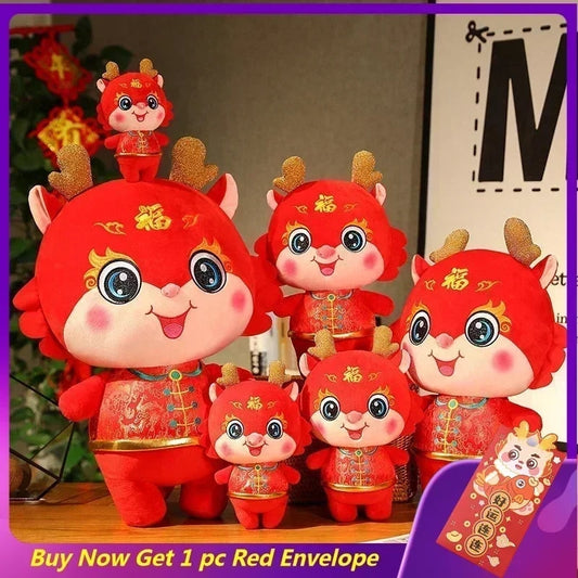 Chinese Lunar New Year Decoration 2024 Kawaii Dragon Plush Dolls Spring Festiva image 0