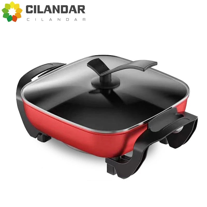 Multi functional household square pot instant hot pot electric hot pot no oil s image 1