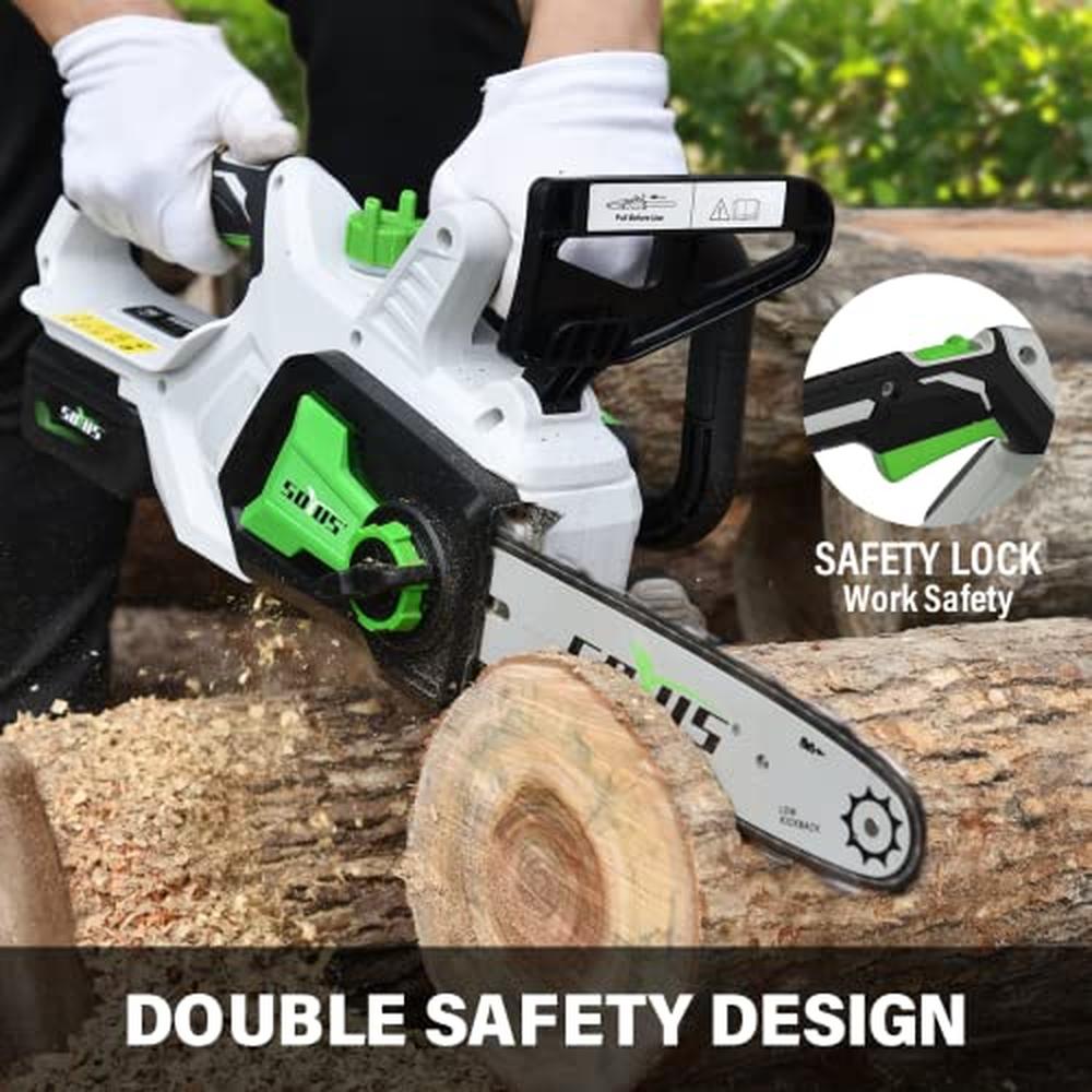 Cordless Battery Chainsaw 20V Brushless Electric 12 Inch Chainsaw 4.0Ah Lithium image 5
