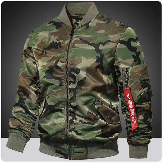 Men's Spring Fall Lightweight Camouflage Bomber Jacket Windbreaker Softshell Va image 0