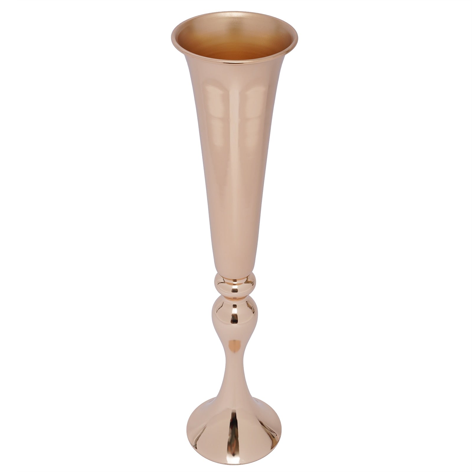 6Pcs Metal Trumpet Vases Desktop Metal Large and Tall Vases Flower Holder Gold image 1