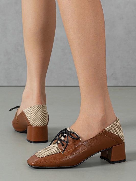 Zapatos Oxford con cordones y estampado de cuadros