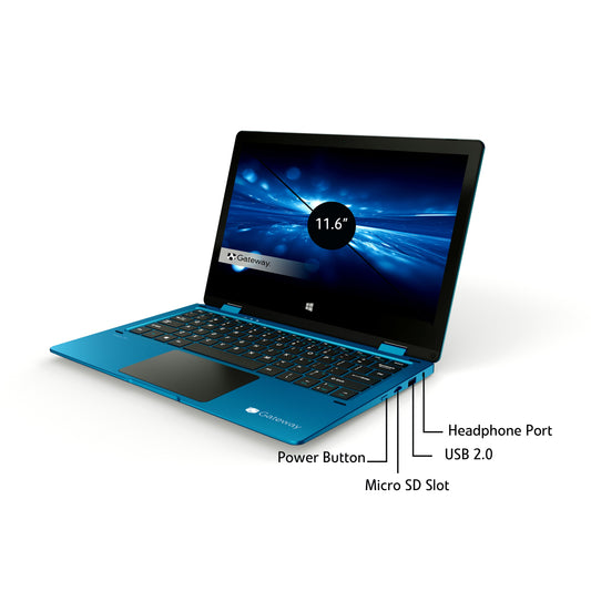 Portátil Gateway Notebook 2 en 1 con pantalla táctil de 11,6", Intel Celeron N4020, 4 GB