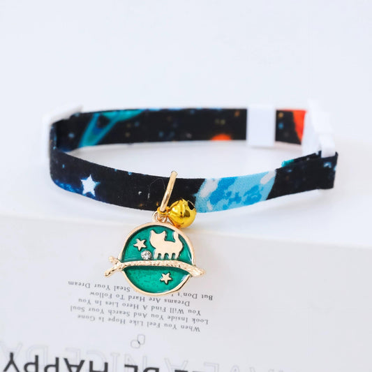 Collar de seguridad para gatos con estilo Ins Moon Cat, lazo para perros pequeños, correa ajustable para el cuello para PU