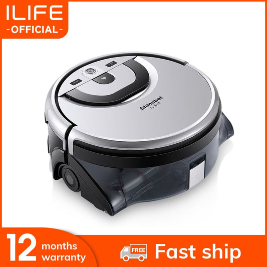 Robot lavasuelos ILIFE W450/W455 Shinebot, tanque de agua grande de 0,85 l y 0,9 l, cámara