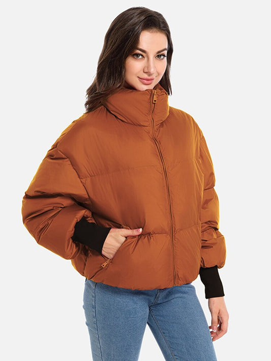 Chaqueta acolchada de invierno Orolay para mujer con solapa corta y bolsillos